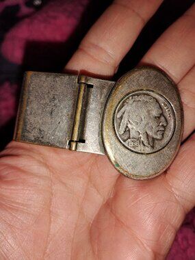 Buffalo Money Clip Sterling Silver,Authentic 1937.